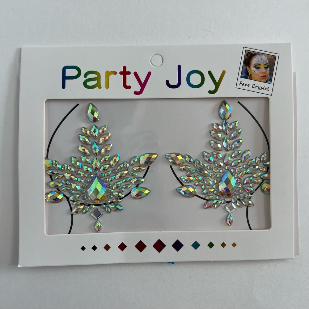 Party Joy Face & Body  Art Jewels Crystals Gem Metallic Stickers Festival Rave